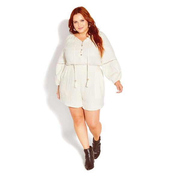 NEW STARLING REINE Simply Free Playsuit Cream Summer Romper P4006 - Picture 1 of 11